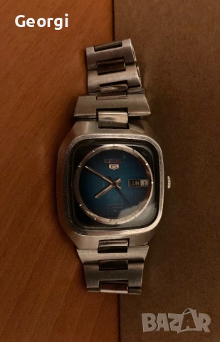 Seiko 5 Blue Sunburst 7009 Automatic Часовник, снимка 5 - Мъжки - 53589898