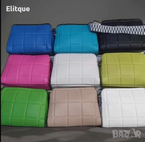 Стилна дамска к. капитонирана чанта с дълга дебела дръжка и отделение с цип, снимка 4 - Чанти - 52854728