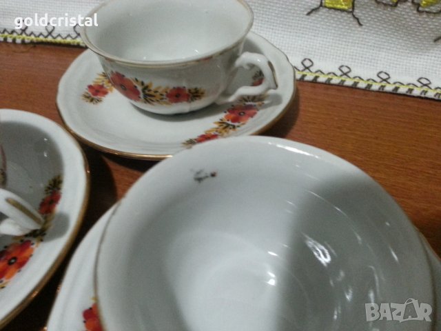 Стар български порцелан чашки за кафе барок , снимка 5 - Антикварни и старинни предмети - 42963030