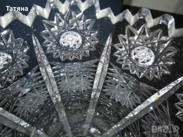 Бохемия кристален поднос;купа;ваза ; чиния  и пепелник от една серия, снимка 11 - Чинии - 49701871