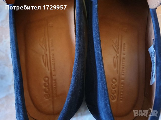 Мокасини Ecco велур-Цвят: Индиго Номер -42, снимка 10 - Мокасини - 40451149