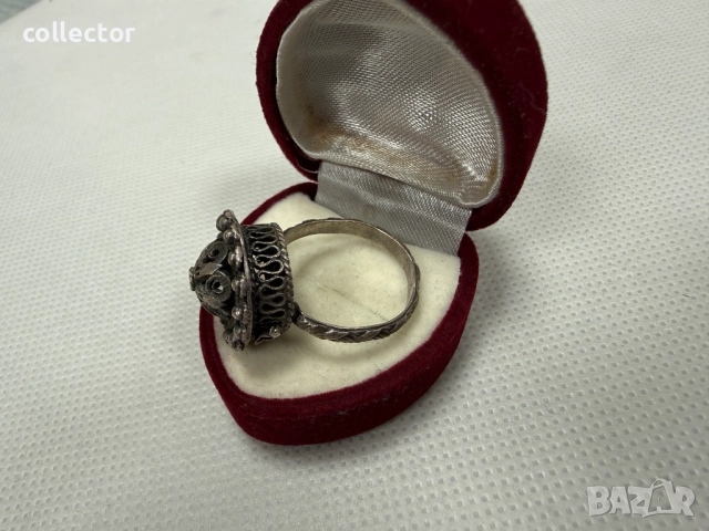 Болярски / филигранен сребърен пръстен. №7796, снимка 3 - Пръстени - 52928609