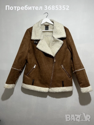 Дамско велурено яке с каракул 