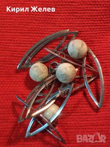 НЕЖНО СКЪПОЦЕННО СРЕБЪРНО КОЛИЕ МАРКОВО СРЕБРО 925 с БЯЛА ПОЗЛАТА и ТОПЧЕТА ШЛИФОВАН БЯЛ АХАТ 48249, снимка 12 - Колиета, медальони, синджири - 48480654