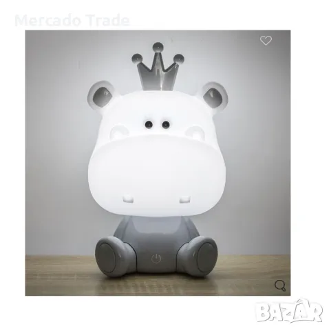 Декоративна детска нощна лампа Mercado Trade, Хипопотам