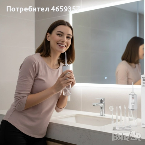 Портативен зъбен душ с 3 режима на действие и мощна водна струя / Цвят: Бял, снимка 3 - Други - 52621812