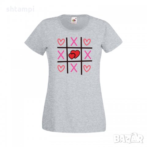 Дамска тениска Свети Валентин Tic Tac Toe Love 2, снимка 2 - Тениски - 35648717