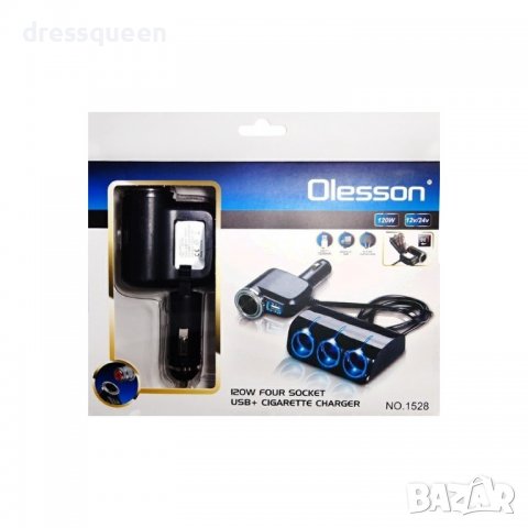 1528 разклонител за кола с 4 гнезда за запалка и USB вход, снимка 5 - Аксесоари и консумативи - 37278291