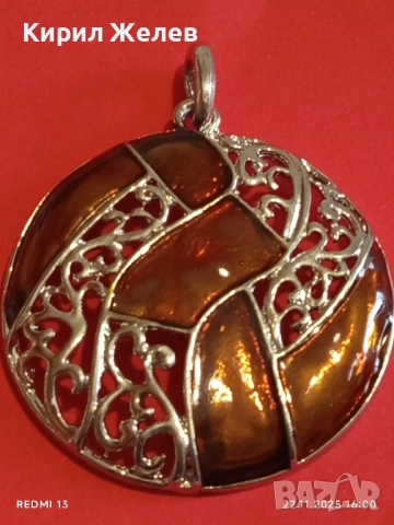 КРЪГЛА ВИСУЛКА с ЕМАЙЛ и ФИЛИГРАН АРТ БИЖУ 15983, снимка 2 - Колиета, медальони, синджири - 52503518