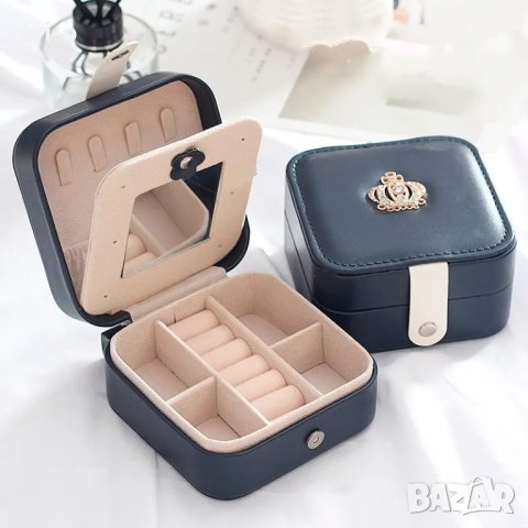 Дамска лека, луксозна стилна кутия за съхранение на бижута с функционален дизайн на отделения, снимка 1 - Други - 43375997