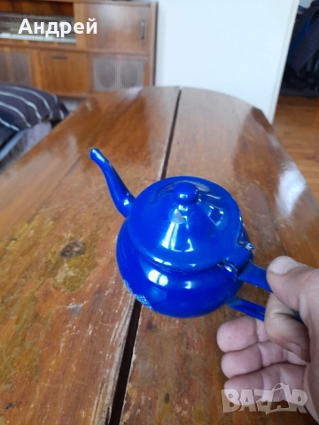 Стар емайлиран чайник #83, снимка 5 - Други ценни предмети - 52239708