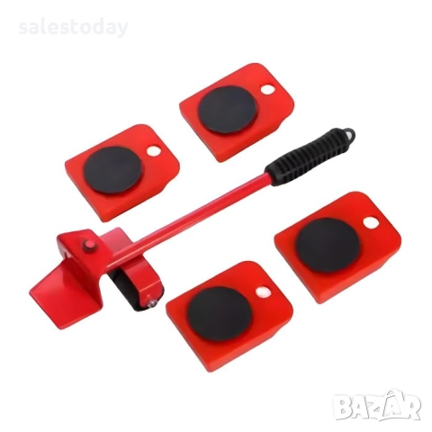 Уред за преместване на мебели, до 300 кг., стоманен уред от 5 части, червен , снимка 2 - Други - 32556320