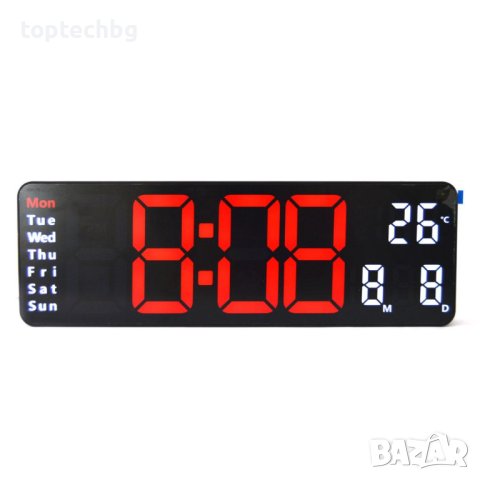 LED стенен часовник с температура, снимка 3 - Стенни часовници - 43905627