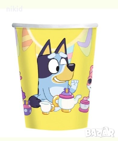 Блуи и Бинго Bluey and Bingo Чили и Бандит 8 бр жълти парти чаши
