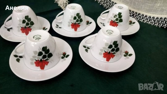 Seltmann Weidenen Bavaria сетове с червена роза, снимка 2 - Чаши - 51600605