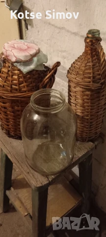 Буркан 4литра с оплетка и широко гърло,за туршии,декорация и др. .3 л.буркани,,Омния"      