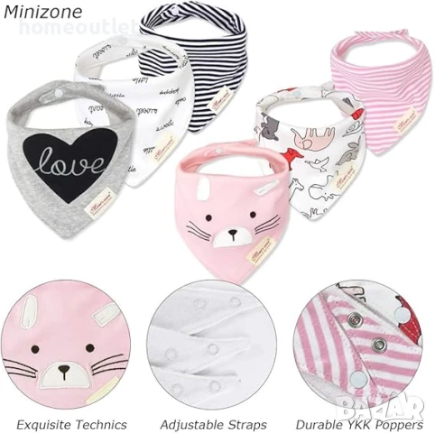 ПРОМОЦИЯ Лигавник за бебета и малки деца, к-кт от 6 бр., 0-3год. X000XUDDYZ, снимка 3 - Други - 50794060