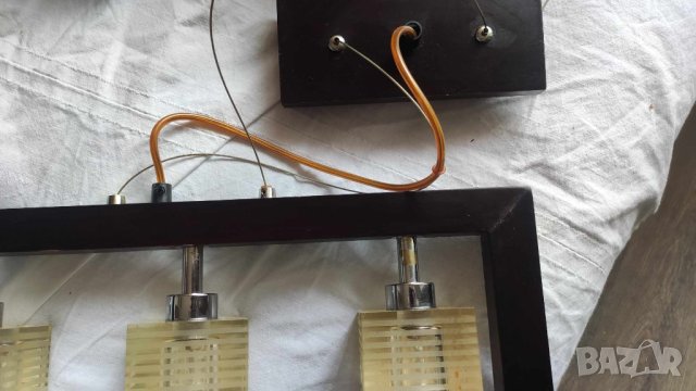 Дървен полилеи цвят венге, снимка 5 - Полилеи - 43981146