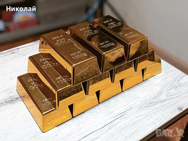 Декоративно златно кюлче 1000 g , злато 1 кг , декорация за дом офис , подарък, снимка 2 - Декорация за дома - 43241754