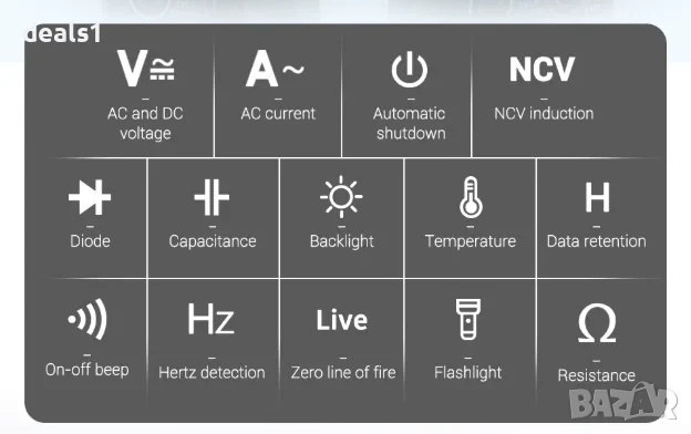 ANENG ST211 Цифров Мултицет 6000 стойности Тестер за DC/AC Напрежение и Ток Амперметър за автомобил , снимка 2 - Други инструменти - 51027638