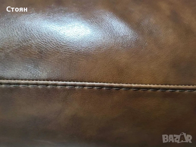 Кафява кожена лежанка - 100 % естествена кожа, снимка 9 - Дивани и мека мебел - 52148070