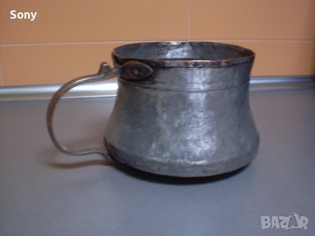 Старо медно-"бакърено" котле, канче., снимка 3 - Антикварни и старинни предмети - 52939370