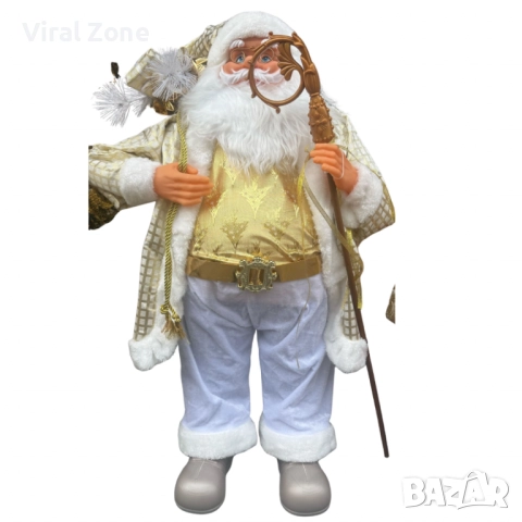 Златен Дядо Коледа 70см, снимка 6 - Други - 52507938