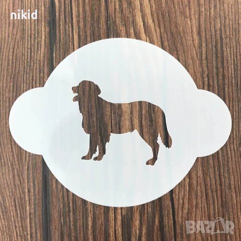 12 бр Куче Кучета Кръгли стенсил шаблон спрей за бисквитки чаша украса Scrapbooking, снимка 3 - Други - 31628689