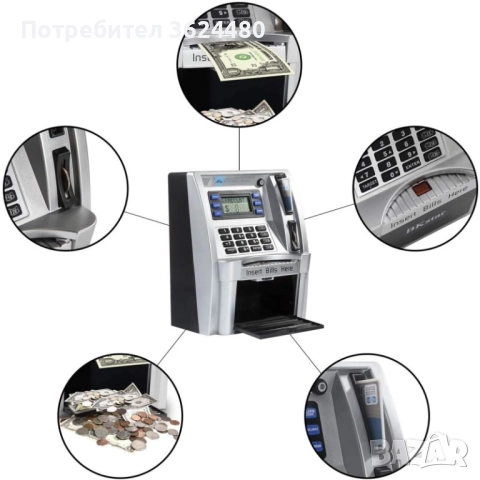 Детски мини сейф с пин код 4362, снимка 5 - Музикални играчки - 52565029