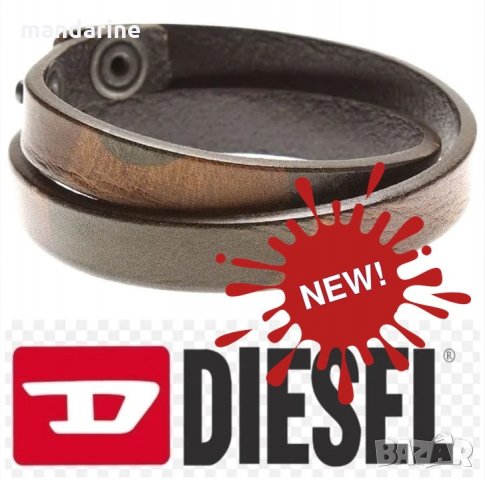 ПРОМО 🍊 DIESEL 🍊 Унисекс кожена гривна в тъмно кафяво нова с етикети и сертификат, снимка 10 - Гривни - 26963010