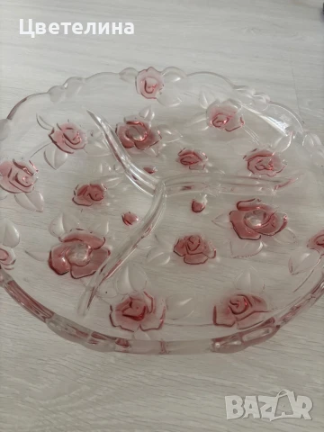 Стъклен поднос за храна , снимка 2 - Сервизи - 50569587