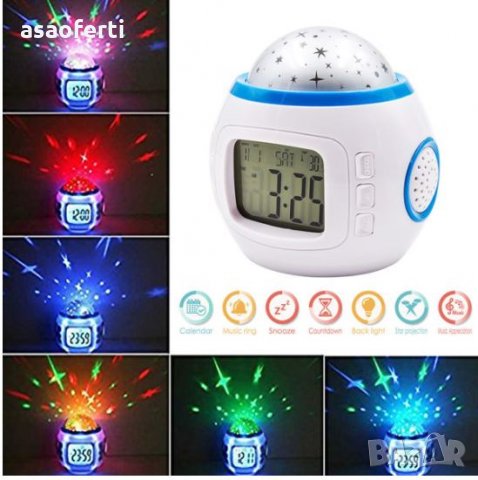 Музикална лед лампа с часовник, термометър и календар- ОЕМ Music and Story sky 1038
