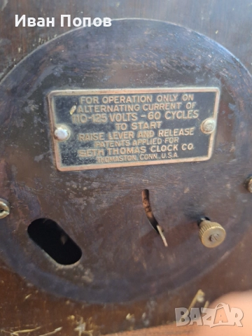 Механичен часовник USA SETH THOMAS, снимка 4 - Антикварни и старинни предмети - 52803590