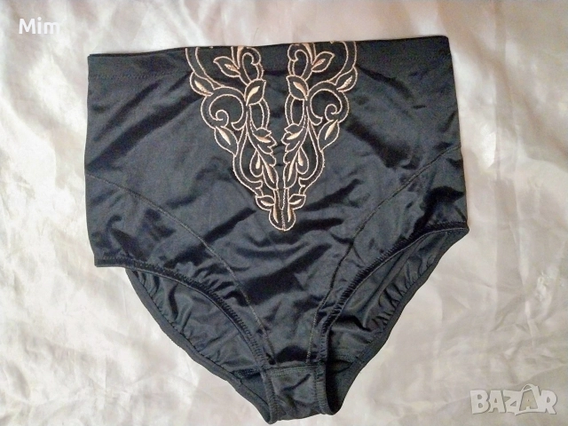 Felina 90 Черна моделираща бикина с висока талия с бродерия , снимка 5 - Бельо - 52871223