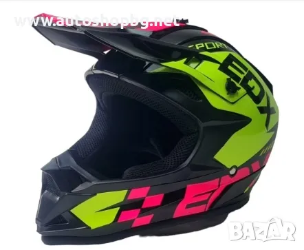 КАСКА КРОС M размер, Черно+Розово+Зелено