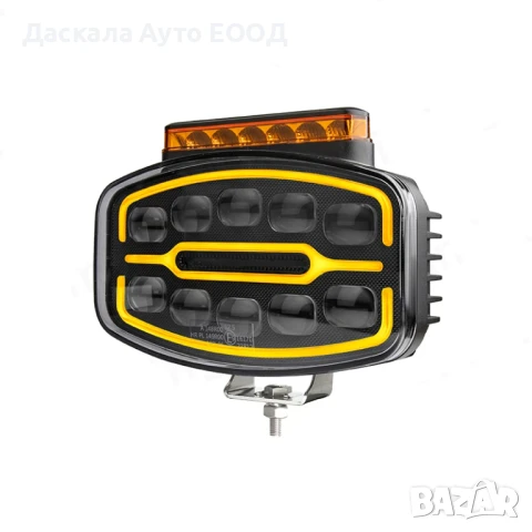 1бр. ЛЕД LED халоген тип Hella, с 10 диода, с бяла и жълта DRL + блиц светлина, 55W, снимка 2 - Аксесоари и консумативи - 50934564