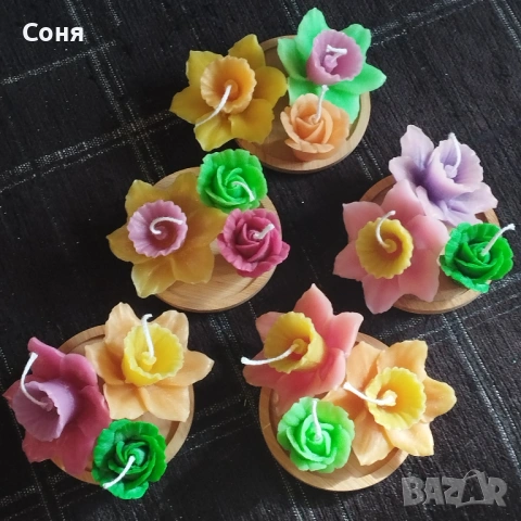 Восъчни ароматни свещи - цветя и рози , снимка 17 - Подаръци за жени - 53135924