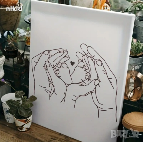 Ръце с бебешки крачета голям стенсил шаблон спрей торта украса боя Scrapbooking, снимка 3 - Други - 53387812