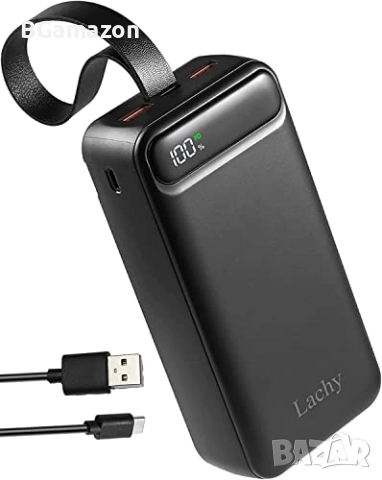 Нова Lachy Голяма външна батерия 26800mah USB C Бързо зареждаща се преносима батерия 20W с висок ..., снимка 1