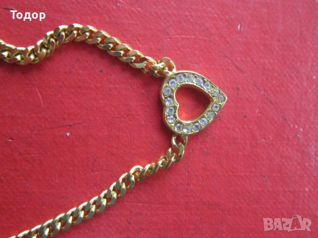 Страхотно позлатено колие с камъни , снимка 2 - Колиета, медальони, синджири - 38070262