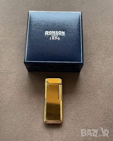 Колекционерска/винтидж запалка RONSON с позлата / RONSON Gold Plated Lighter, FLEET 02, нова