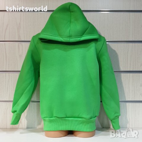 Нов детски изчистен суичър в зелен цвят с качулка, снимка 6 - Детски анцузи и суичери - 38173852