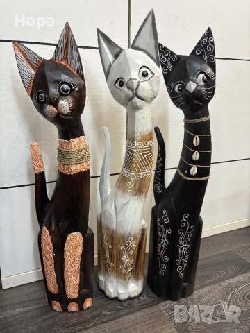 Котки от дърво , снимка 5 - Статуетки - 36372357