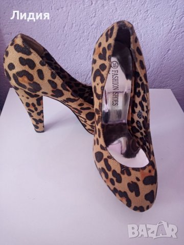 Леопардови дамски обувки на ток уникален стилен модел , снимка 6 - Дамски обувки на ток - 36780289