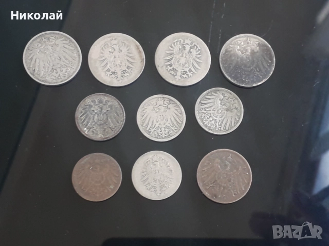 10 броя стари монети пфенинги Германия, снимка 3 - Нумизматика и бонистика - 52614988