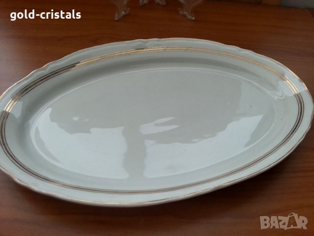 Стар български порцелан плато елипса