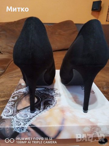 Дамски велурени обувки, снимка 3 - Дамски обувки на ток - 39802732