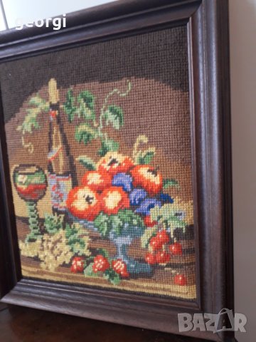 Немски гоблен натюрморт    18/3, снимка 2 - Антикварни и старинни предмети - 32664253