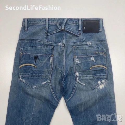 Мъжки дънки G-STAR Raw Originals Distressed Blue Denim, размер W31 L34, снимка 3 - Дънки - 53010919