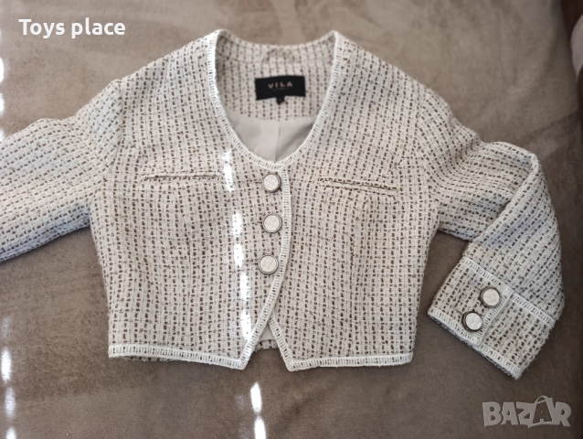 XS/S късно сако туид Vila, снимка 2 - Сака - 52554140